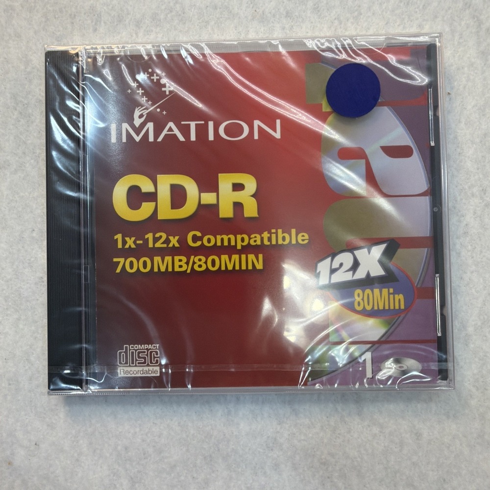 Imation CD-R 700MB 80Min 12x Compatible Blank Recordable Disc Sealed Jewel Case